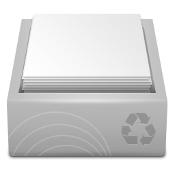 White Recycle Bin Full icon