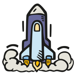 Space shuttle launch icon