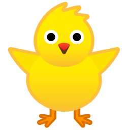 Front facing baby chick icon