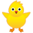 Front facing baby chick icon