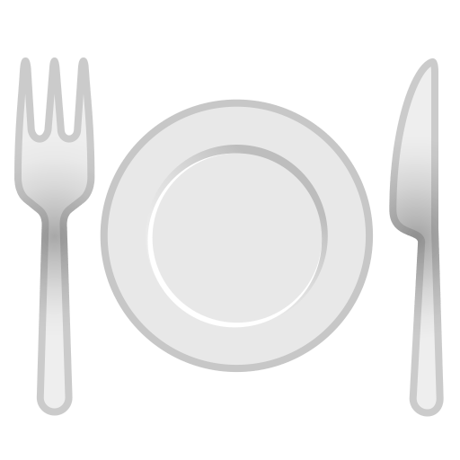 Fork and knife with plate icon