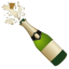 Bottle with popping cork icon