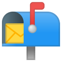 Open mailbox with raised flag icon
