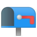 Open mailbox with lowered flag icon