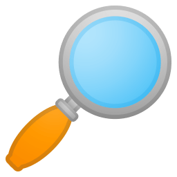 Magnifying glass tilted right icon