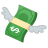Money with wings icon