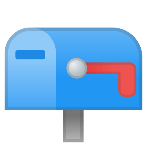 Closed mailbox with lowered flag icon