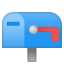 Closed mailbox with lowered flag icon