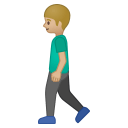 Man walking medium light skin tone icon