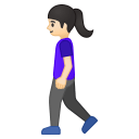 Woman walking light skin tone icon