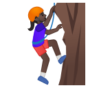 Woman climbing dark skin tone icon
