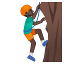 Man climbing dark skin tone icon