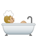 Person taking bath medium light skin tone icon