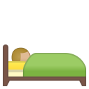 Person in bed medium light skin tone icon