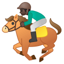 Horse racing dark skin tone icon