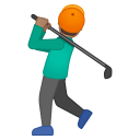 Man golfing medium skin tone icon