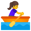 Woman rowing boat icon