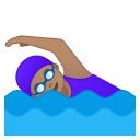 Woman swimming medium skin tone icon