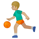 Man bouncing ball medium light skin tone icon
