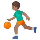 Man bouncing ball medium skin tone icon