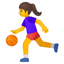 Woman bouncing ball icon