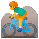 Man mountain biking icon