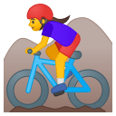 Woman mountain biking icon