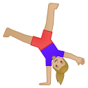 Woman cartwheeling medium light skin tone icon