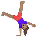 Woman cartwheeling medium skin tone icon