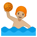 Man playing water polo medium light skin tone icon