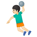 Man playing handball light skin tone icon