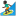 Man surfing dark skin tone icon