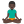 Man in lotus position dark skin tone icon
