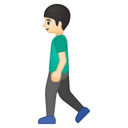Man walking light skin tone icon