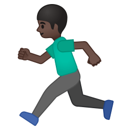 Man running dark skin tone icon