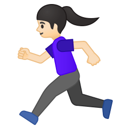 Woman running light skin tone icon