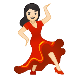 Woman dancing light skin tone icon