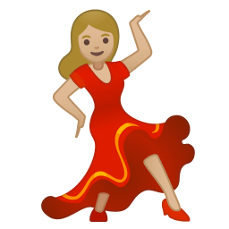 Woman dancing medium light skin tone icon