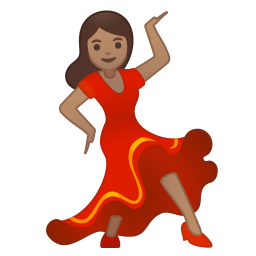 Woman dancing medium skin tone icon