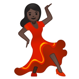 Woman dancing dark skin tone icon