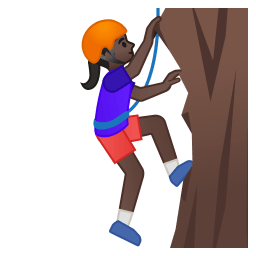 Woman climbing dark skin tone icon
