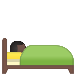 Person in bed dark skin tone icon