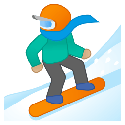 Snowboarder medium light skin tone icon