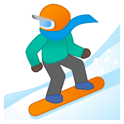 Snowboarder dark skin tone icon