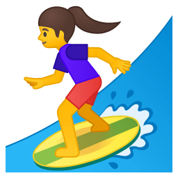 Woman surfing icon