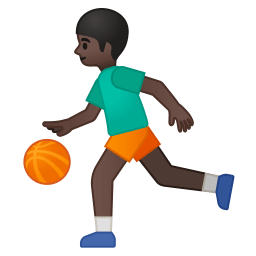 Man bouncing ball dark skin tone icon