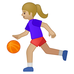 Woman bouncing ball medium light skin tone icon