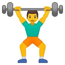 Man lifting weights icon