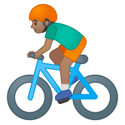 Man biking medium skin tone icon