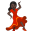 Woman dancing dark skin tone icon